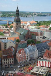 Riga óvárosa a Szt. Péter-templom tornyából