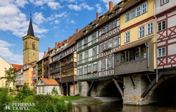 házak a hídon: a Krämerbrücke Erfurtban