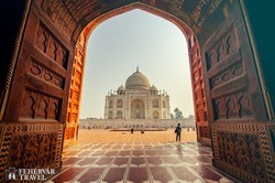 a Taj Mahal épülete Agrában